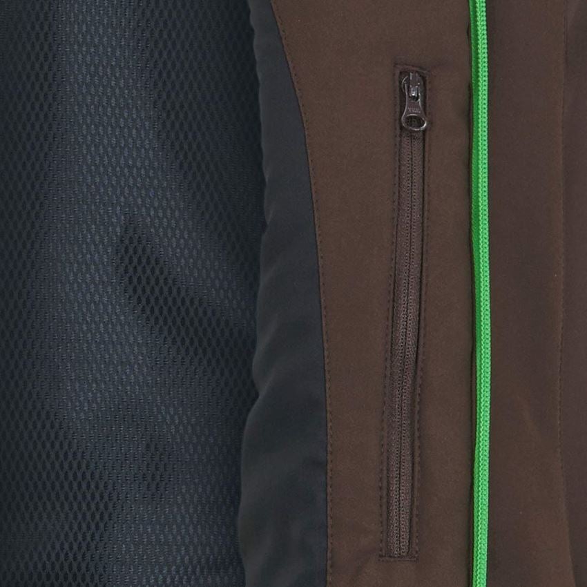Pracovné bundy: Zimná softshellová bunda e.s.motion 2020, pánska + gaštanová/morská zelená 2