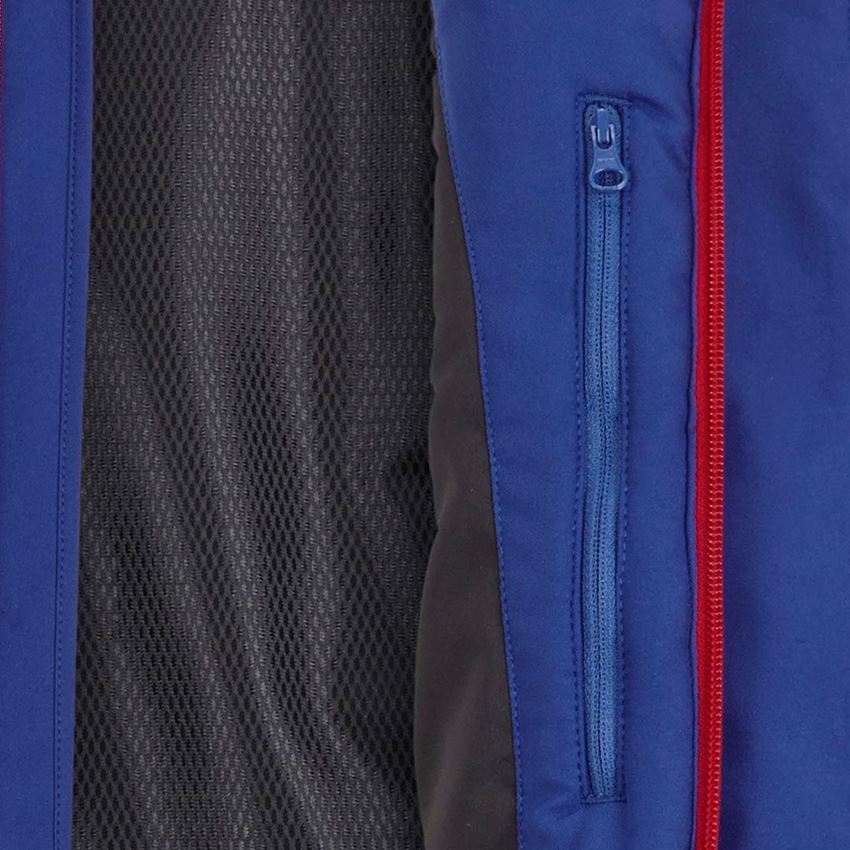 Studená: Zimná softshellová bunda e.s.motion 2020, pánska + nevadzovo modrá/ohnivá červená 2