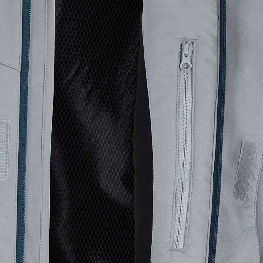 Pracovné bundy: Zimná softshellová bunda e.s.motion 2020, pánska + platinová/morská modrá 2