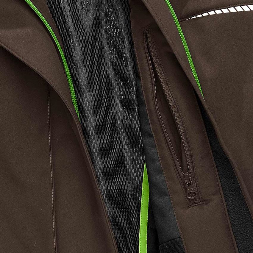 Pracovné bundy: Zimná softshellová bunda e.s.motion 2020, dámska + gaštanová/morská zelená 2