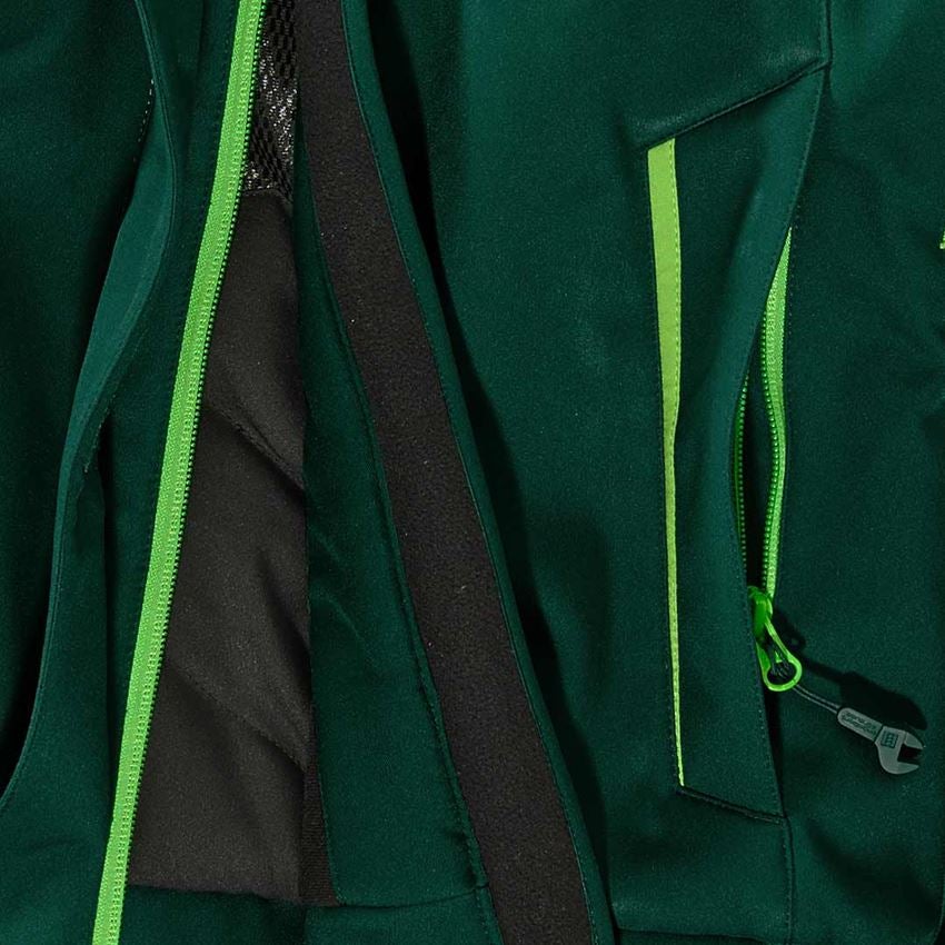 Témy: Zimná softshellová bunda e.s.motion 2020, dámska + zelená/morská zelená 2