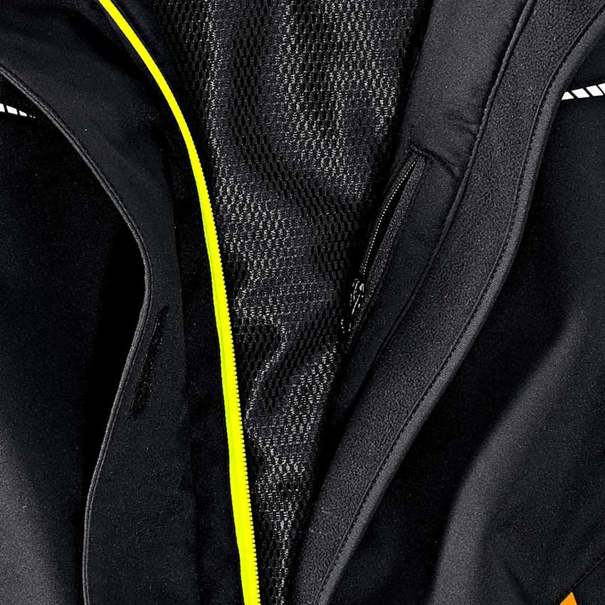 Pracovné bundy: Zimná softshellová bunda e.s.motion 2020, dámska + čierna/výstražná žltá/výstražná oranžová 2