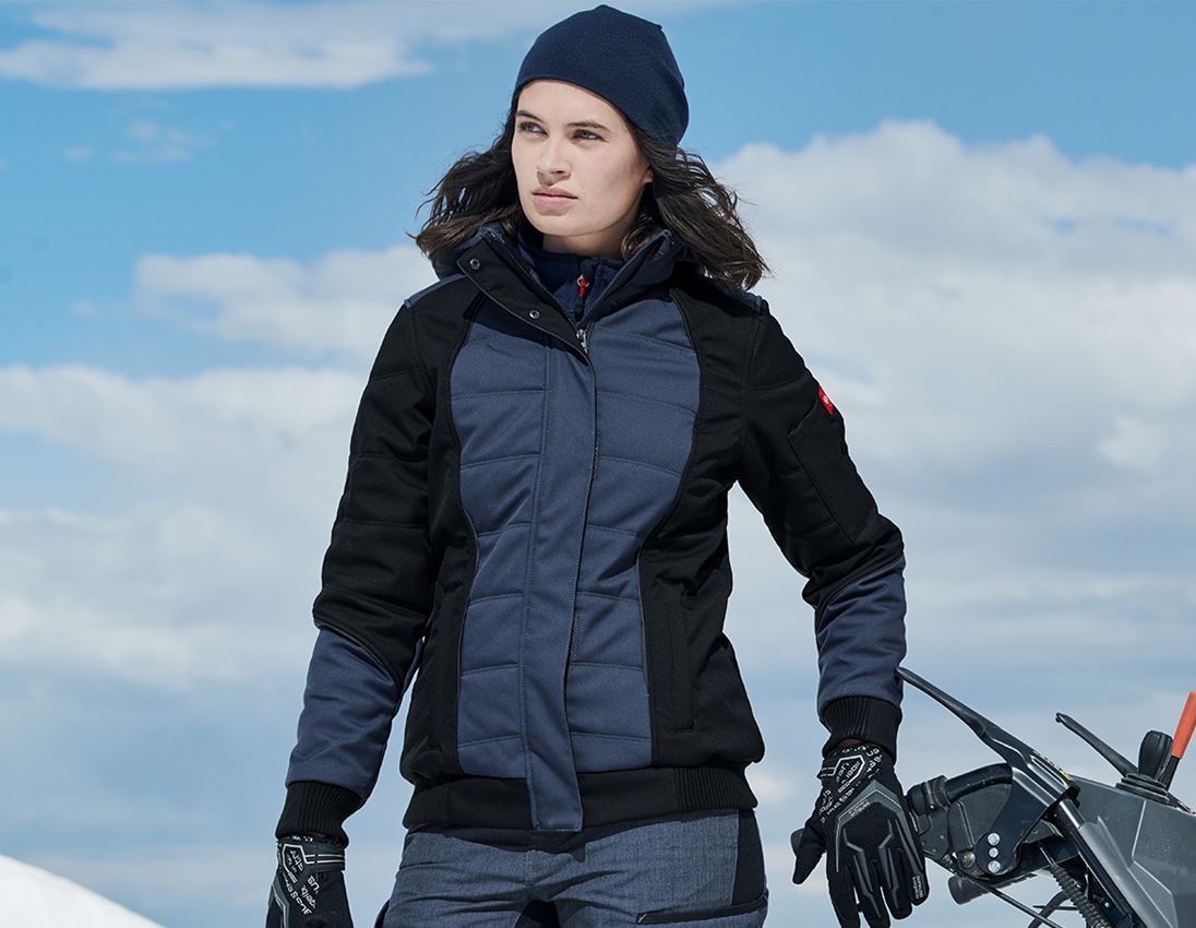 Studená: Zimná softshellová bunda e.s.vision, dámska + pacifická/čierna