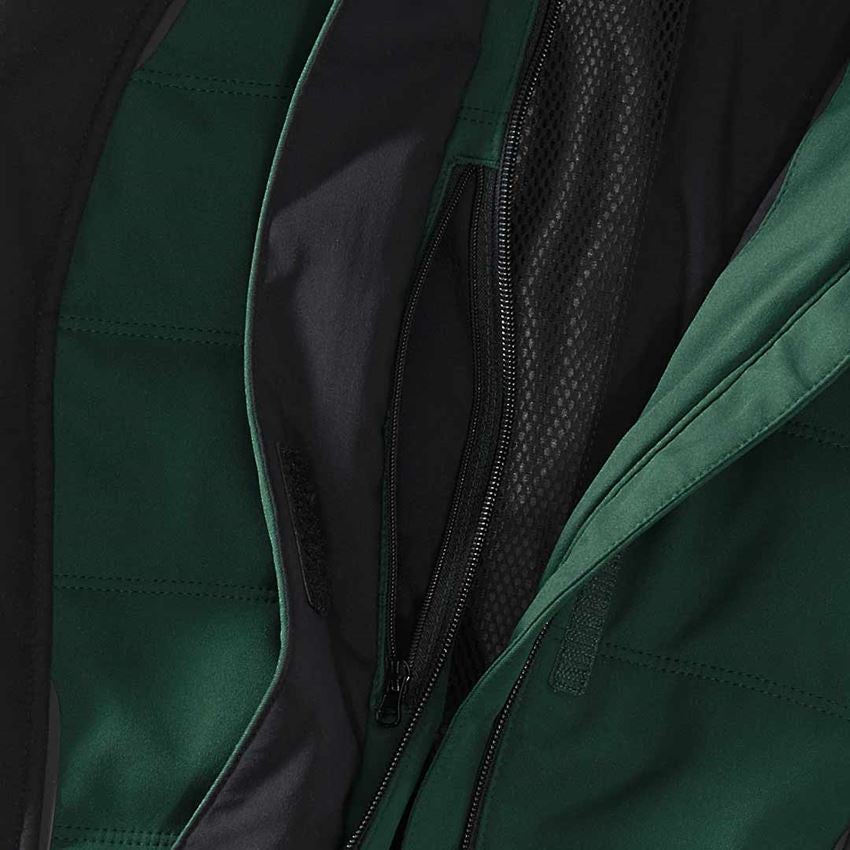 Pracovné bundy: Zimná softshellová bunda e.s.vision, dámska + zelená/čierna 2