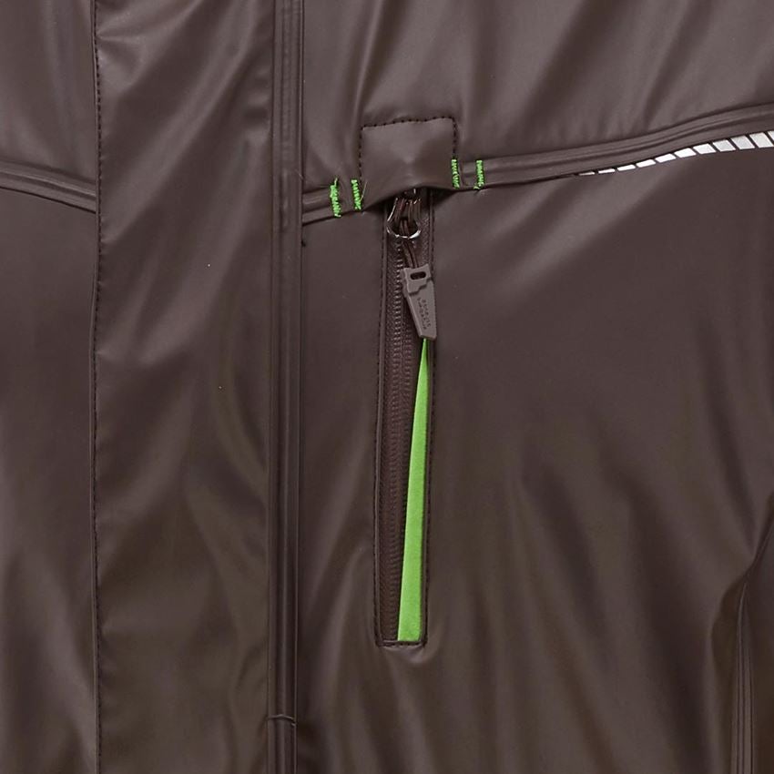 Pracovné bundy: Nepremokavá bunda e.s.motion 2020 superflex + gaštanová/morská zelená 2