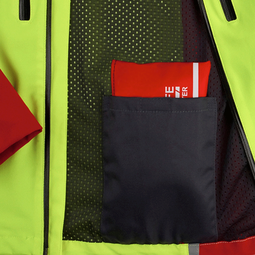 Oblečenie proti porezaniu: Lesnícka bunda e.s. KWF + červená/výstražná žltá 2