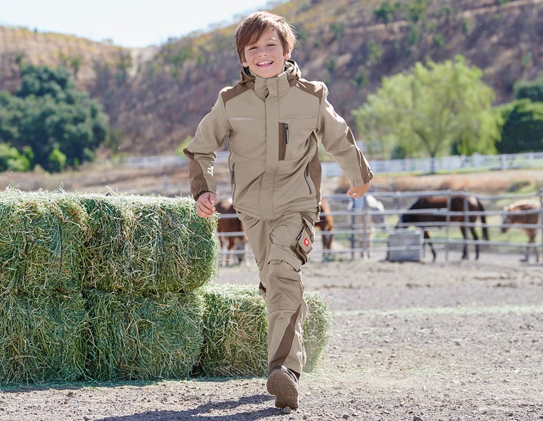 Bundy: Detská softshellová bunda e.s. motion + hlinená/rašelina 1