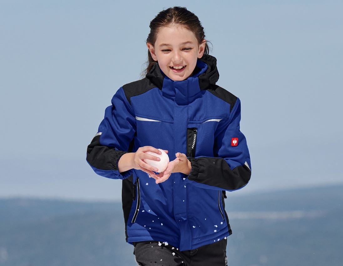 Bundy: Detská softshellová bunda e.s. motion + nevadzovo modrá/čierna