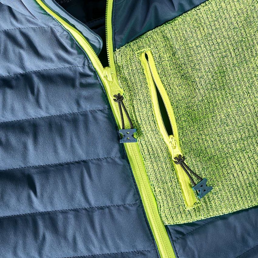 Pracovné bundy: Hybridná úpletová bunda s kapucňou e.s.motion ten + bridlicová modrá/výstražná žltá melanž 2
