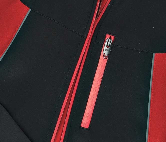 Pracovné bundy: Softshellová bunda e.s.vision, dámska + čierna/červená 2