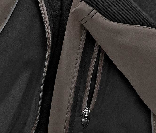 Pracovné bundy: Softshellová bunda e.s.vision, dámska + čierna/kamenná 2