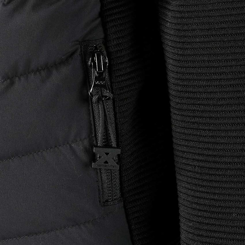 Bundy: Hybridná úpletová bunda kapucňou e.s.motion ten,d + čierna 2