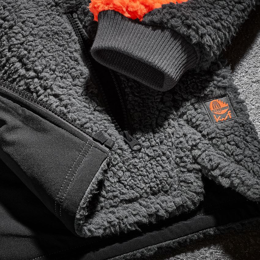 Pracovné bundy: Lesnícka bunda s umelou kožušinou e.s. + výstražná oranžová/karbónová sivá 2