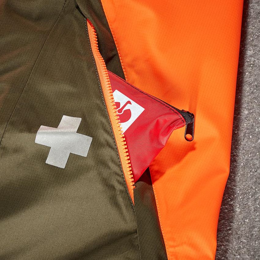 Pracovné bundy: Lesnícka bunda do dažďa e.s. + výstražná oranžová/bahenná zelená 2