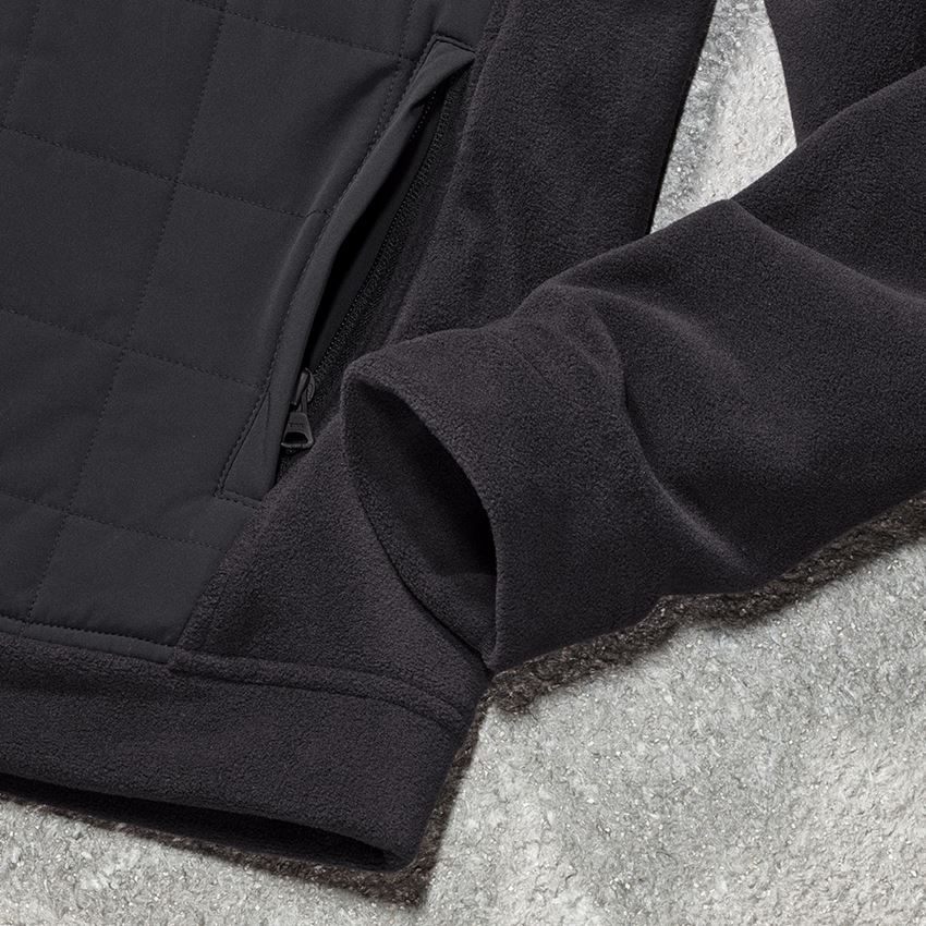 Pracovné bundy: Hybridná flísová bunda s kapucňou e.s.concrete + čierna 2