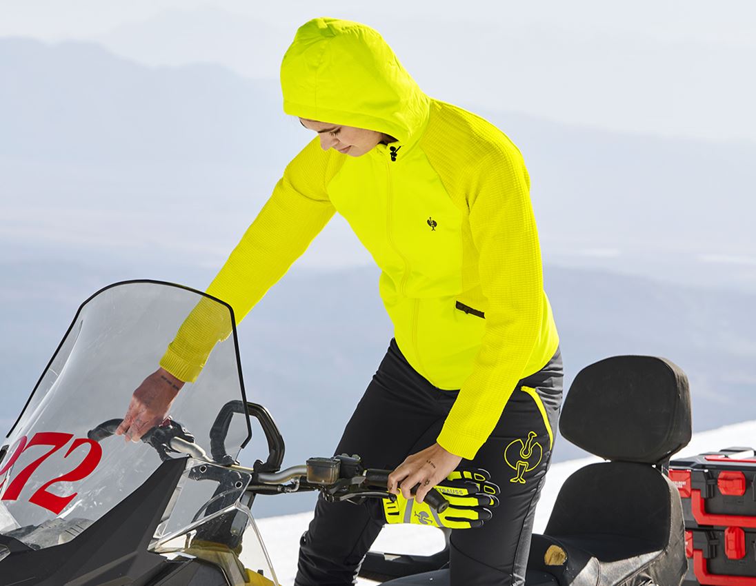 Témy: Hybridná úpletová bunda kapucňou e.s.trail, dámska + acidová žltá/čierna 1