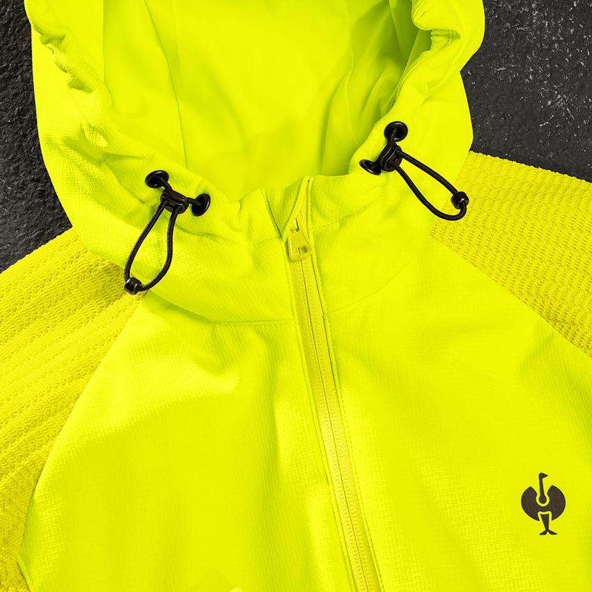 Témy: Hybridná úpletová bunda kapucňou e.s.trail, dámska + acidová žltá/čierna 2