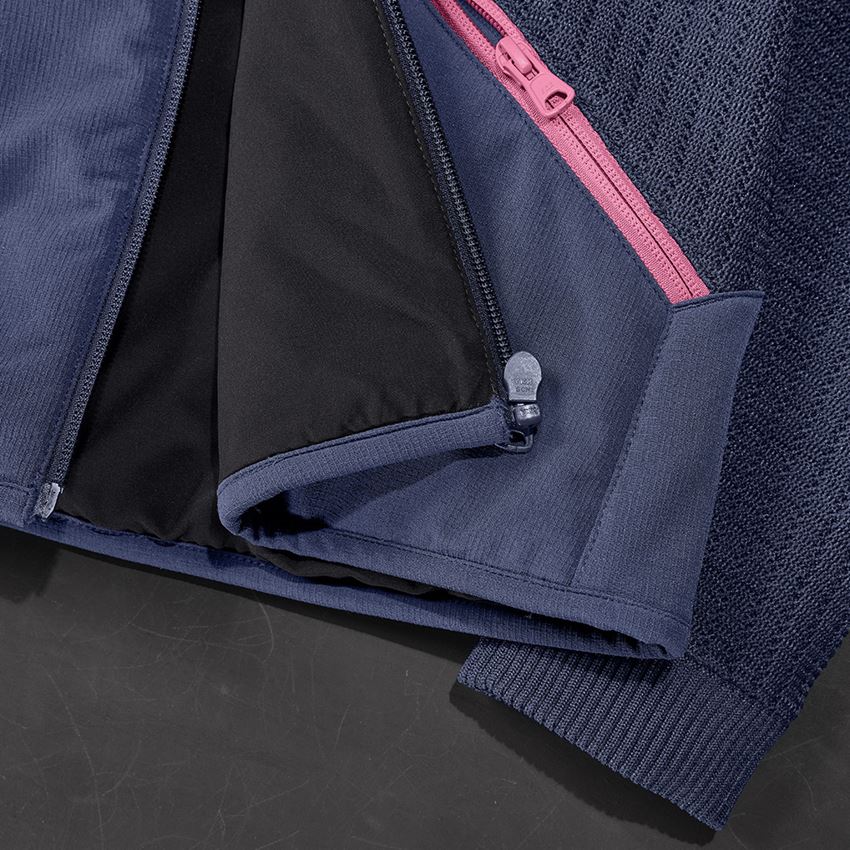 Pracovné bundy: Hybridná úpletová bunda kapucňou e.s.trail, dámska + tmavomodrá/ružová tara 2