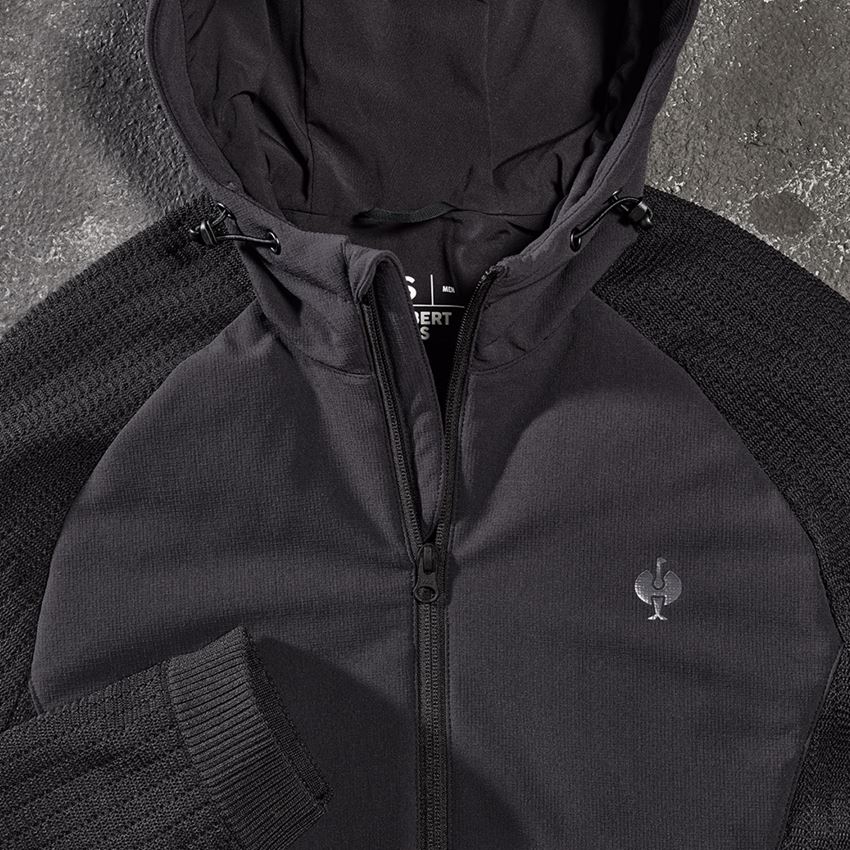 Pracovné bundy: Hybridná úpletová bunda s kapucňou e.s.trail + čierna 2