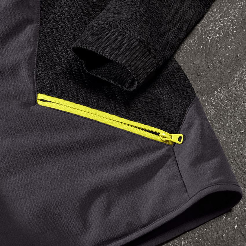 Pracovné bundy: Hybridná úpletová bunda s kapucňou e.s.trail + čierna/acidová žltá 2