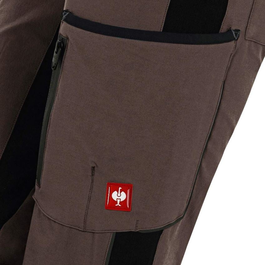 Pracovné nohavice: Cargo nohavice e.s.vision stretch, dámske + gaštanová/čierna 2