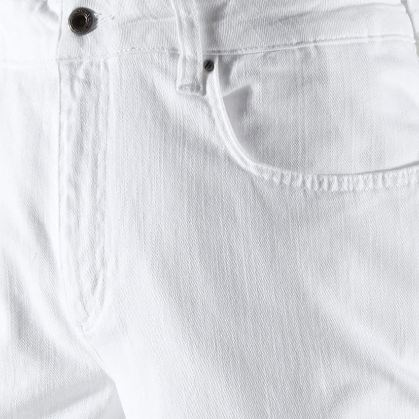 Pracovné nohavice: 7-vreckové džínsy e.s. + biela 2