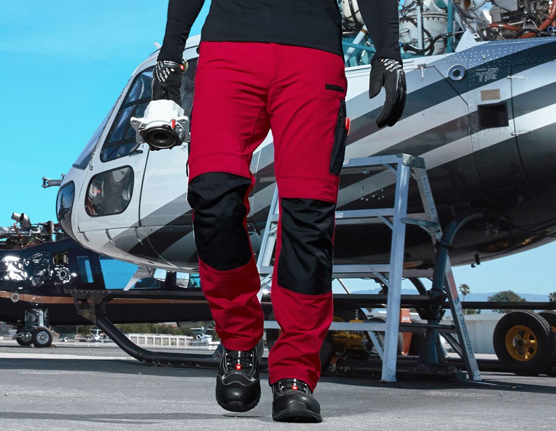 Pracovné nohavice: Funkčné nohavice do pása e.s.dynashield + ohnivá červená/čierna