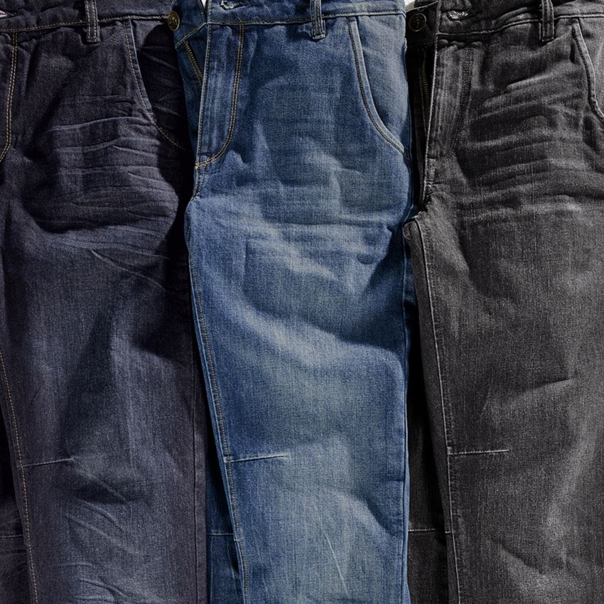 Pracovné nohavice: e.s. 5-vreckové džínsy POWERdenim + blackwashed 2