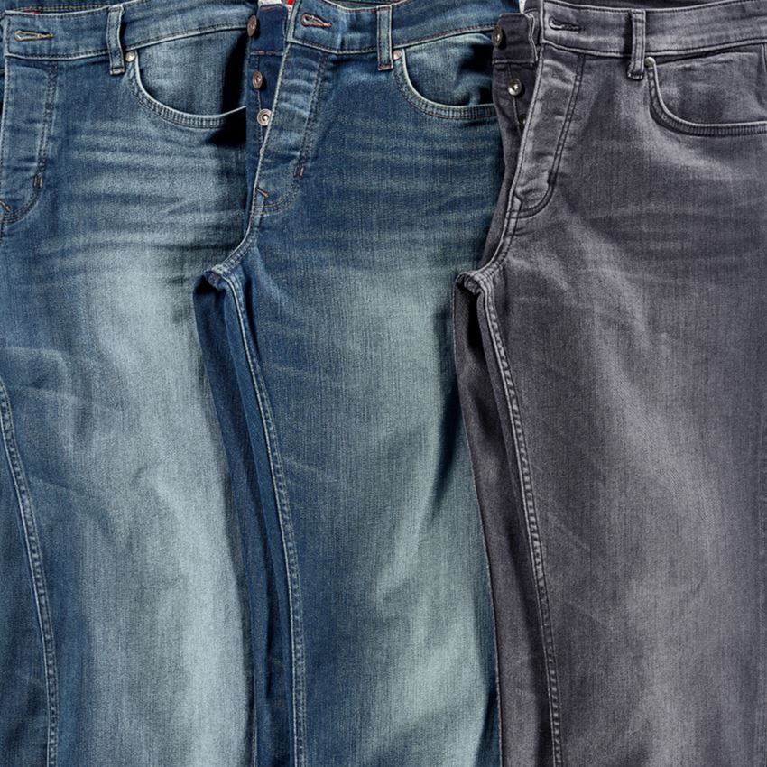 Pracovné nohavice: e.s. Strečové 5-vreckové džínsy, slim + stonewashed 2