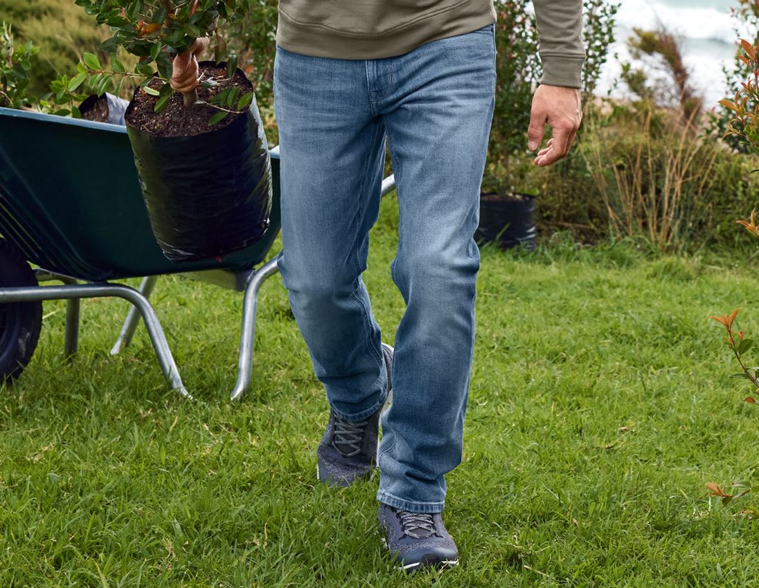 Pracovné nohavice: e.s. Strečové 5-vreckové džínsy, straight + stonewashed 2