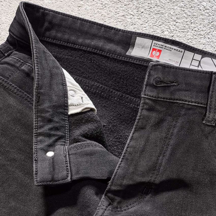 Pracovné nohavice: e.s. zimné 5-vreckové džínsy + blackwashed 2