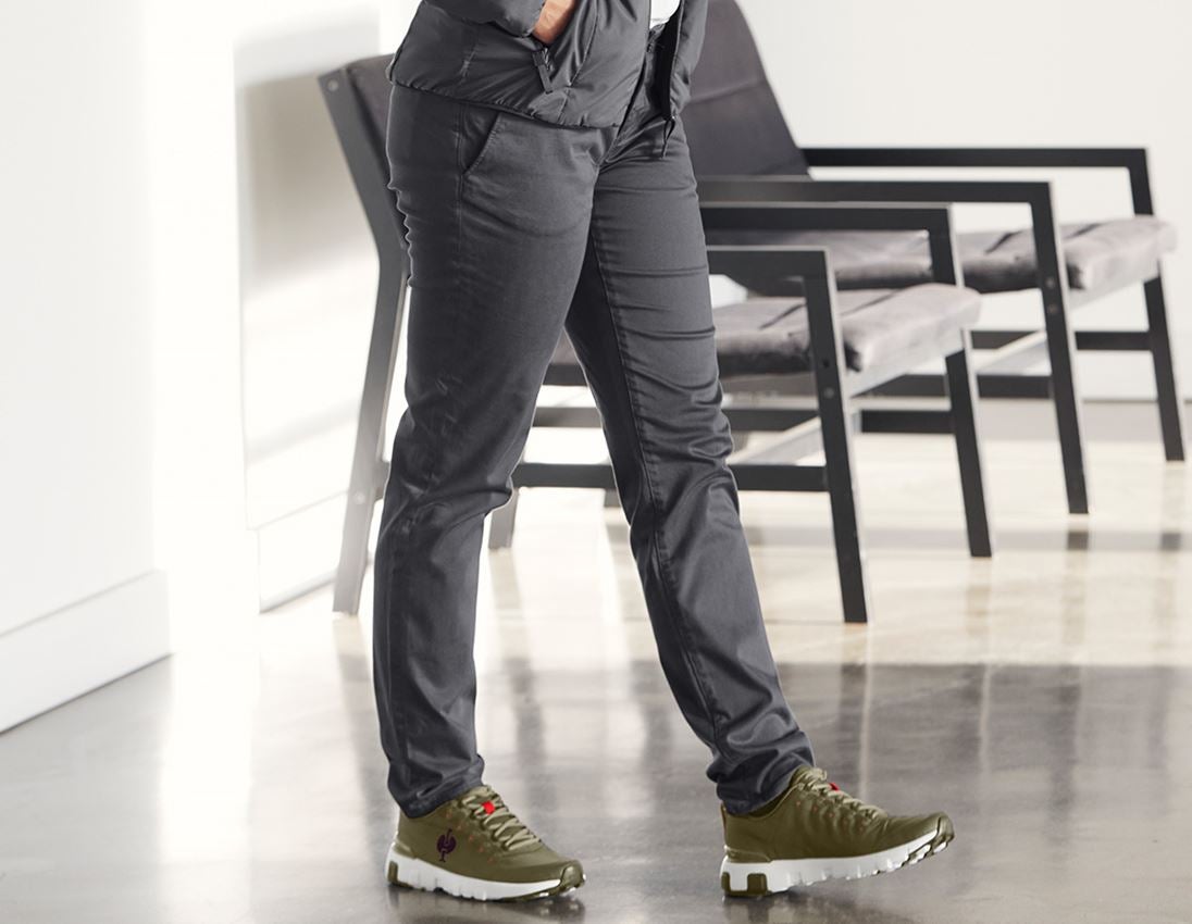 Pracovné nohavice: Dámske pracovné 5-vreckové chino nohavice e.s. + antracitová 1