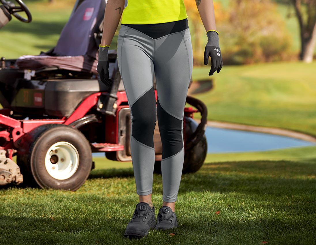 Pracovné nohavice: Racingové legíny e.s.trail, dámske + čadičovo sivá/acidová žltá