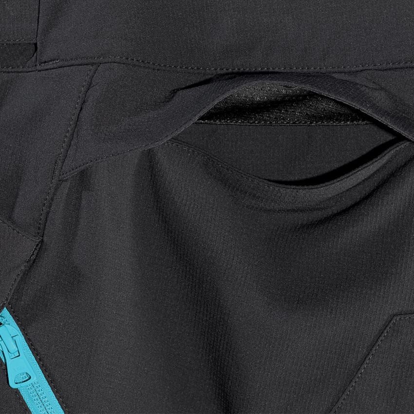 Pracovné nohavice: Funkčné šortky e.s.trail, dámske + čierna/lapisovo tyrkysová 2