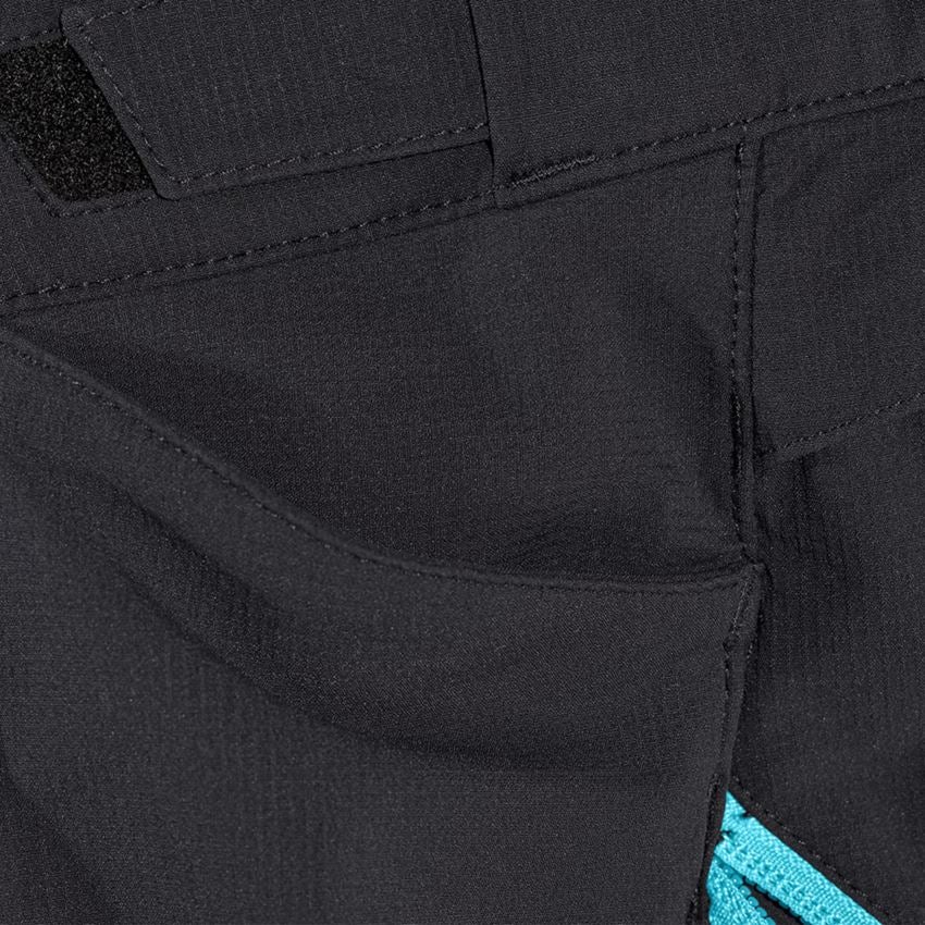 Nohavice: Funkčné nohavice e.s.trail, detské + čierna/lapisovo tyrkysová 2