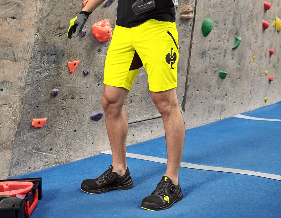 Pracovné nohavice: Funkčné šortky e.s.trail + acidová žltá/čierna