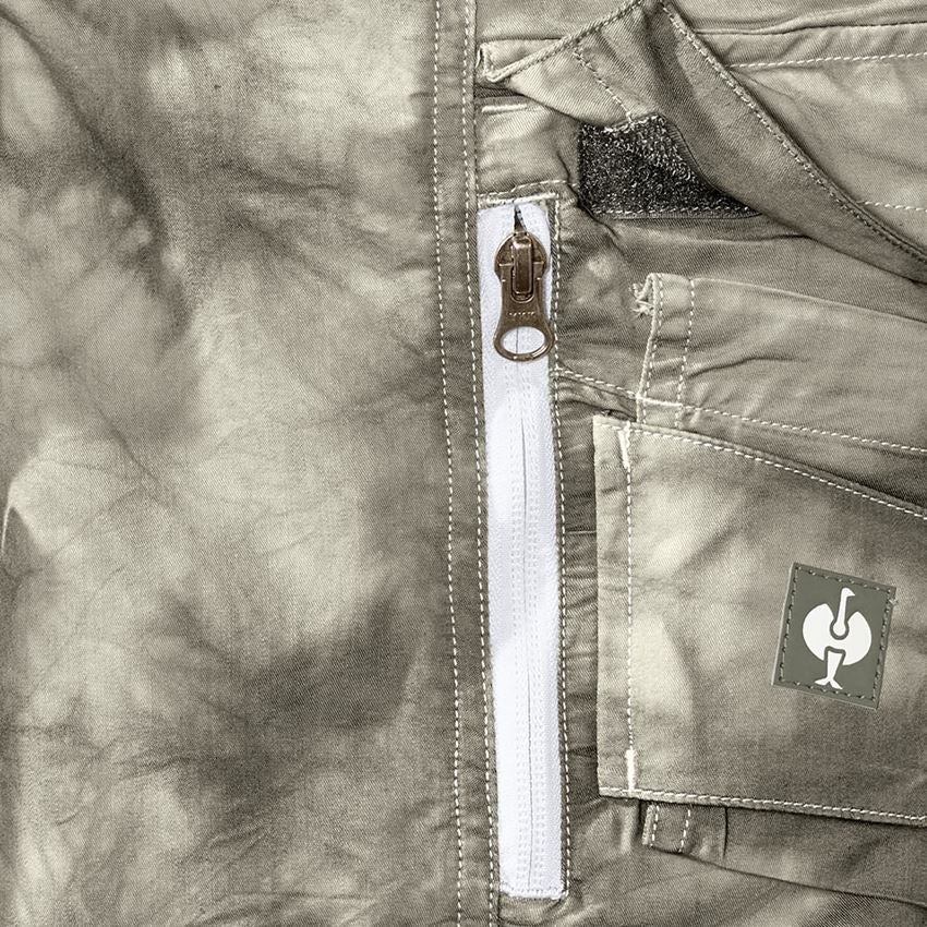 Pracovné nohavice: Cargo šortky e.s.motion ten, letné, dámske + zemitá zelená vintage 2