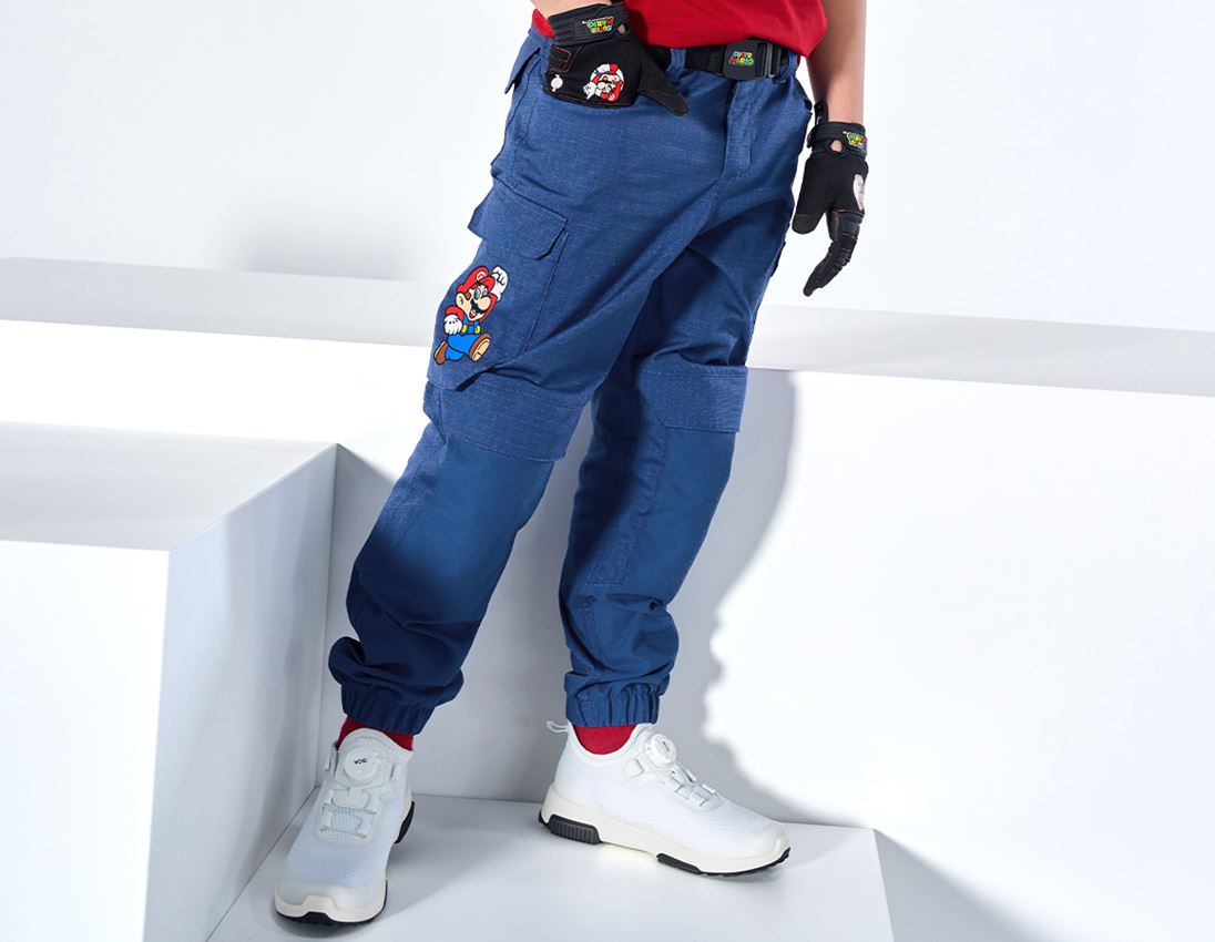 Nohavice: Super Mario cargo nohavice, detské + alkalická modrá