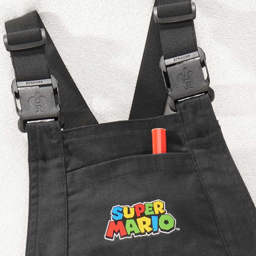 Nohavice: Super Mario nohavice s náprsenkou, detské + čierna 2