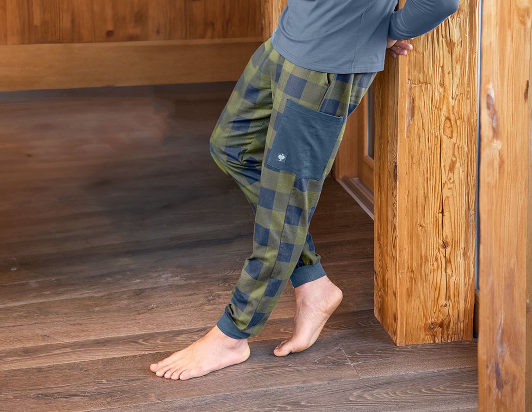 Doplnky: e.s. Pyžamové nohavice + horská zelená/oxidová modrá 1