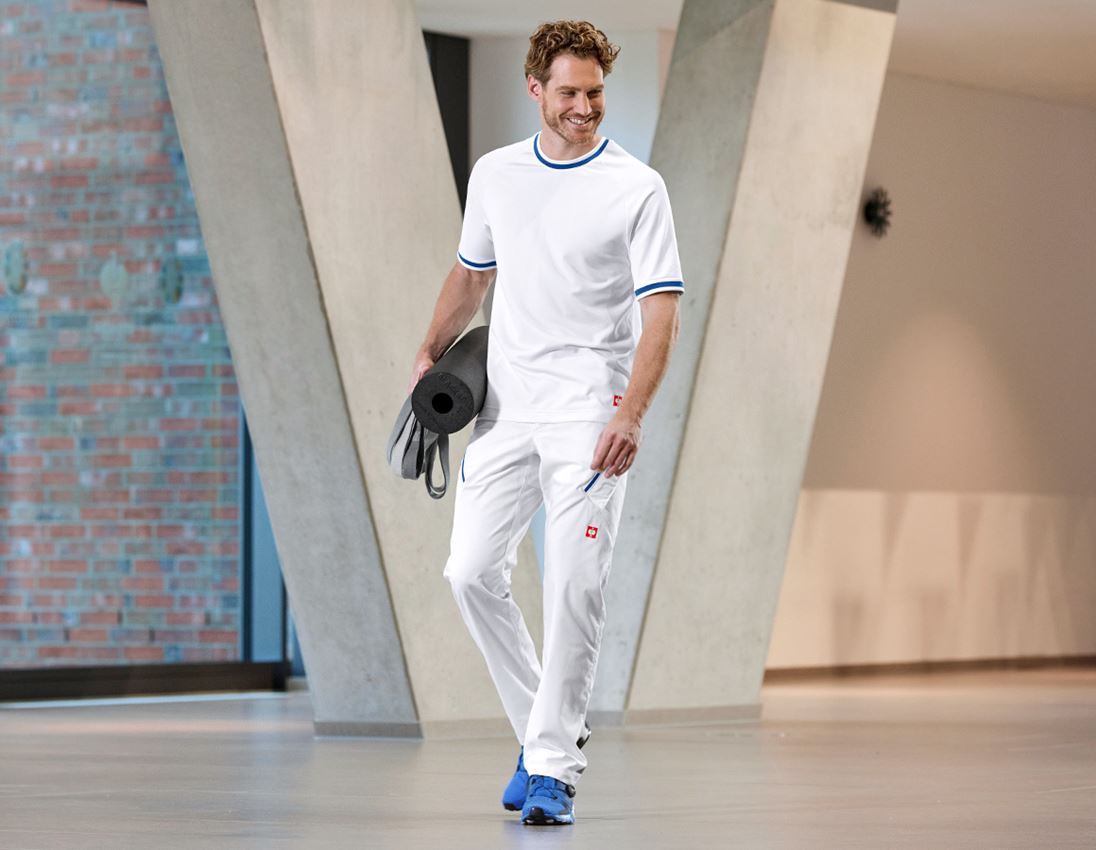 Pracovné nohavice: Nohavice s viacerými vreckami e.s.ambition + biela/enciánová modrá 6