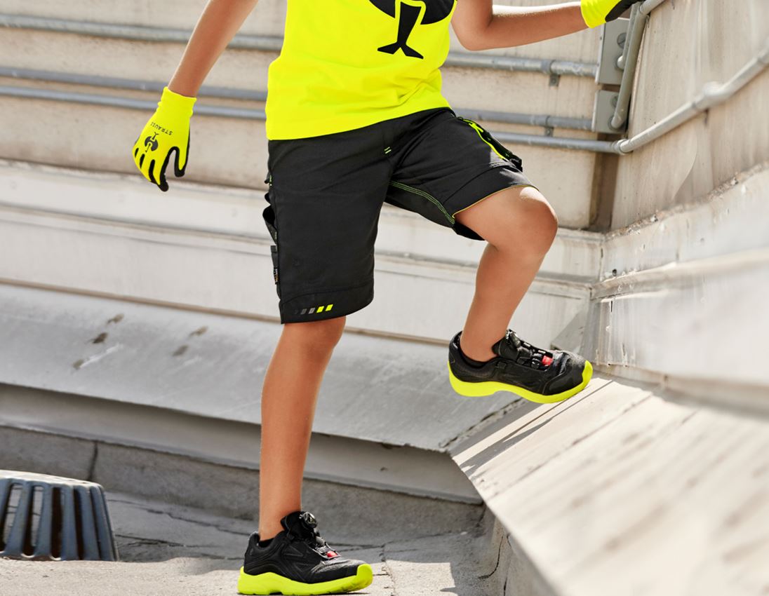 Odevy: SÚPR:Nohavice+šortky e.s.motion 2020 detské+lopta + čierna/výstražná žltá/výstražná oranžová