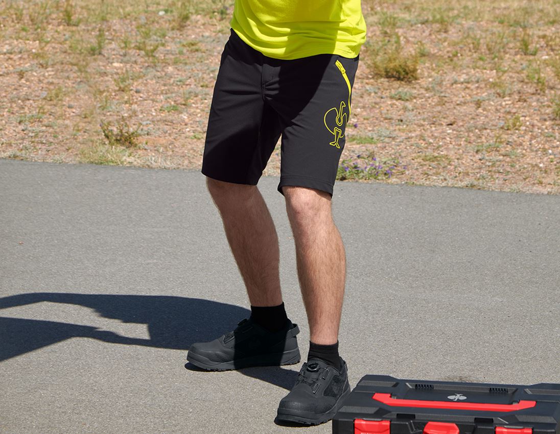 Odevy: SÚPRAVA: Funkčné nohavice e.s.trail+šortky+futbal. + čierna/acidová žltá