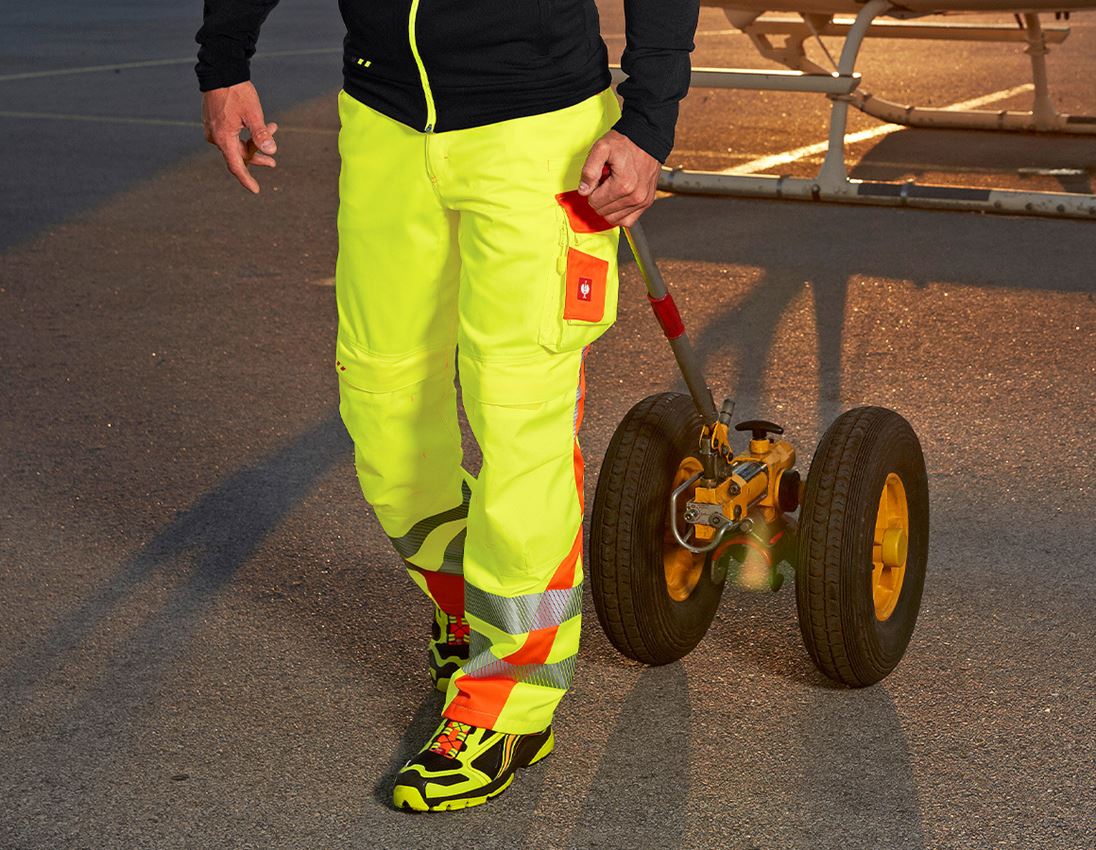 Pracovné nohavice: Reflexné ochranné nohavice do pása e.s.motion 2020 + výstražná žltá/výstražná oranžová