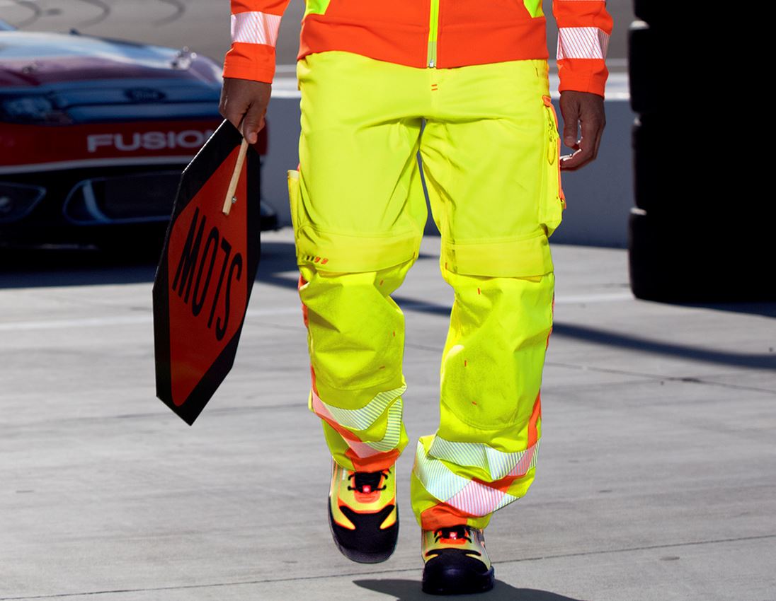 Pracovné nohavice: Reflexné ochranné nohavice do pása e.s.motion 2020 + výstražná žltá/výstražná oranžová 1