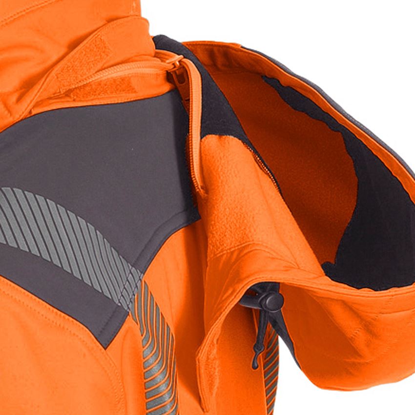 Pracovné bundy: Reflexná ochranná softshellová bunda e.s.motion + výstražná oranžová/antracitová 2