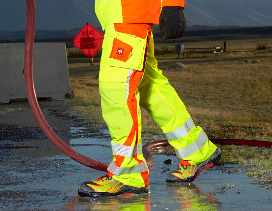 Pracovné nohavice: Reflexné ochranné nohavice e.s.motion 2020 Zima + výstražná žltá/výstražná oranžová