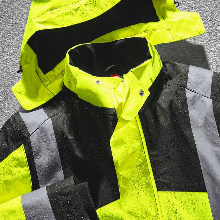 Pracovné bundy: Ochr. bunda proti povet. vpl. e.s. multin.high-vis + výstražná žltá/čierna 2