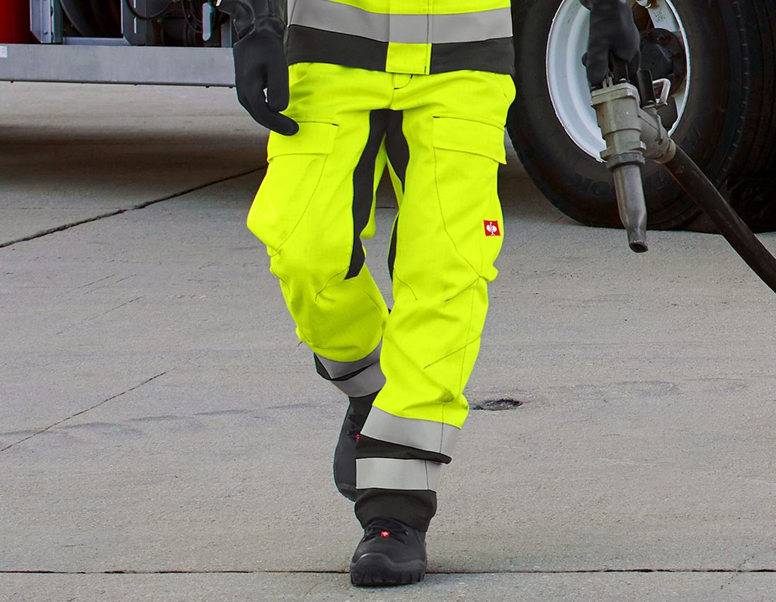Pracovné nohavice: Nohavice do pása e.s. multinorm high vis + výstražná žltá/čierna