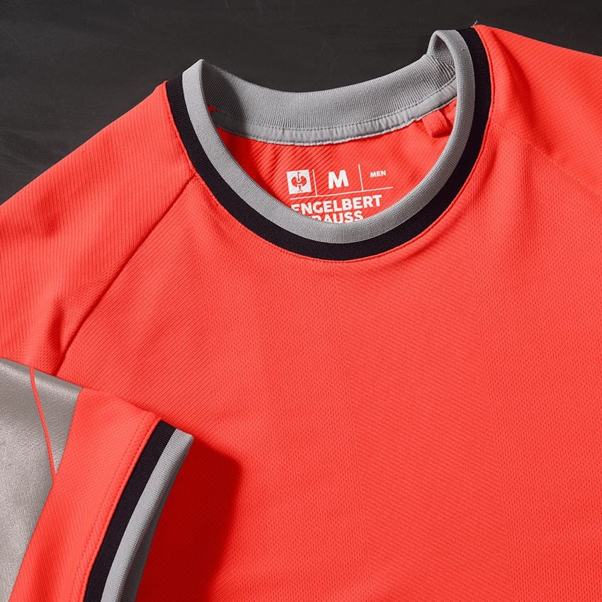 Tričká, pulóvre a košele: Reflexné ochranné funkčné tričko e.s.ambition + výstražná červená/čierna 2
